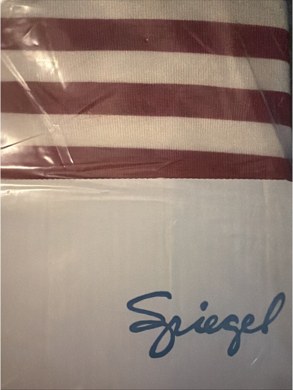 Vintage Spiegel  Stripe Curtain Panels Burgundy Cream 84” NOS Sealed Set Of 4